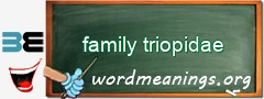 WordMeaning blackboard for family triopidae